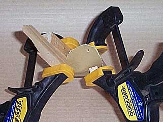 photo - gluing clamps on pouch