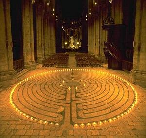 Photo of the real Chartre Cathedral labyrinth